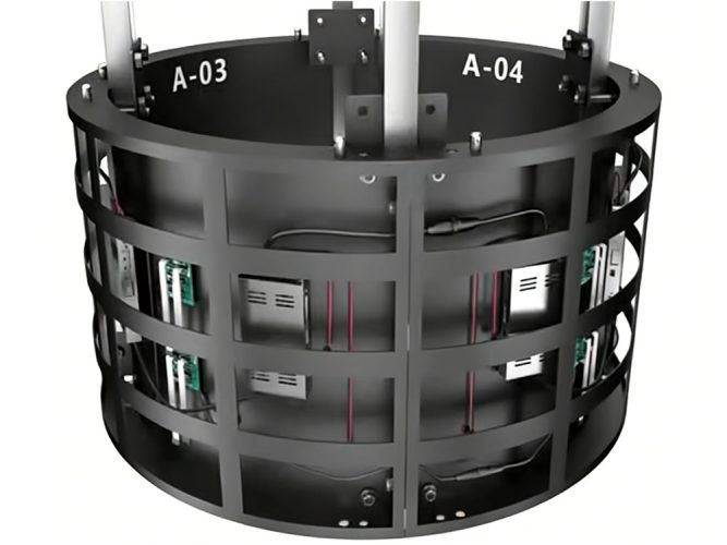 Cylindrical screen cabinet